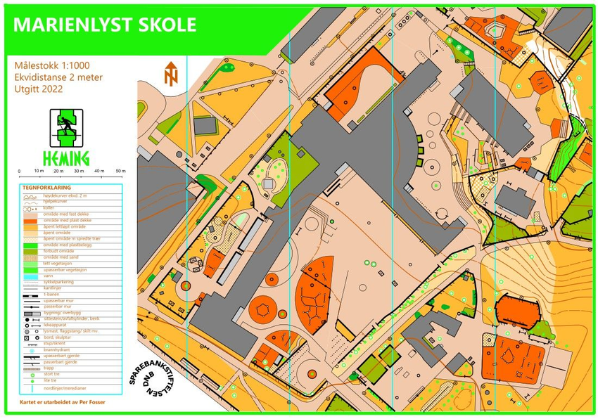 Kart over Marienlyst skole